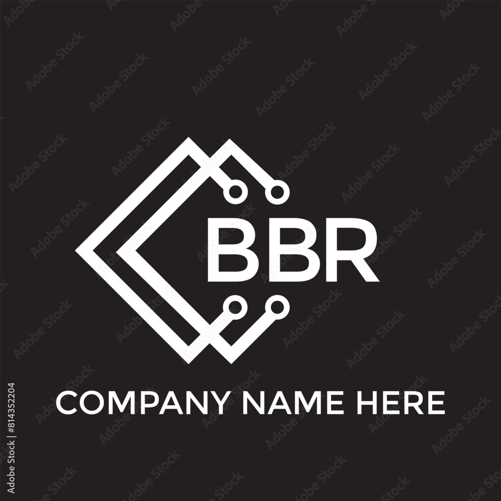Obraz premium BBR letter technology logo design on black background. BBR creative initials letter IT logo concept. BBR setting shape design 