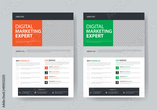 The Flyer Template is made in Adobe Illustrator format. This Template is best suitable for your Business. You can set images and change text, and color very quickly and easily.