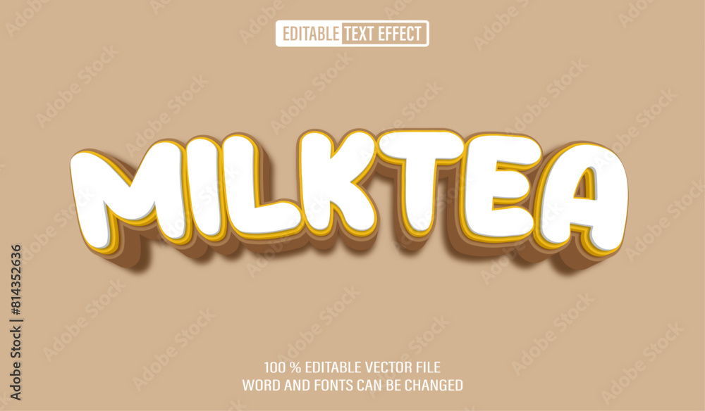 Editable 3d text style effect - Milktea text effect Template Editable 3d text style effect - Milktea text effect Template
