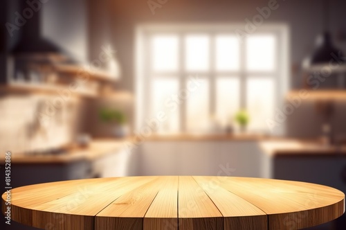 Empty beautiful wood tabletop on interior kitchen © BillionPhotos.com