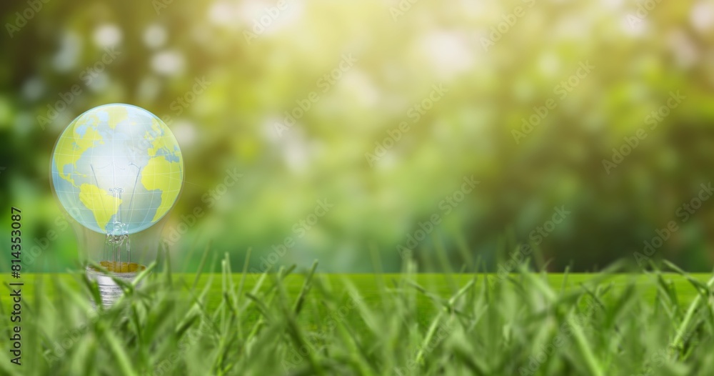 Fototapeta premium Renewable Energy. Glass world globe