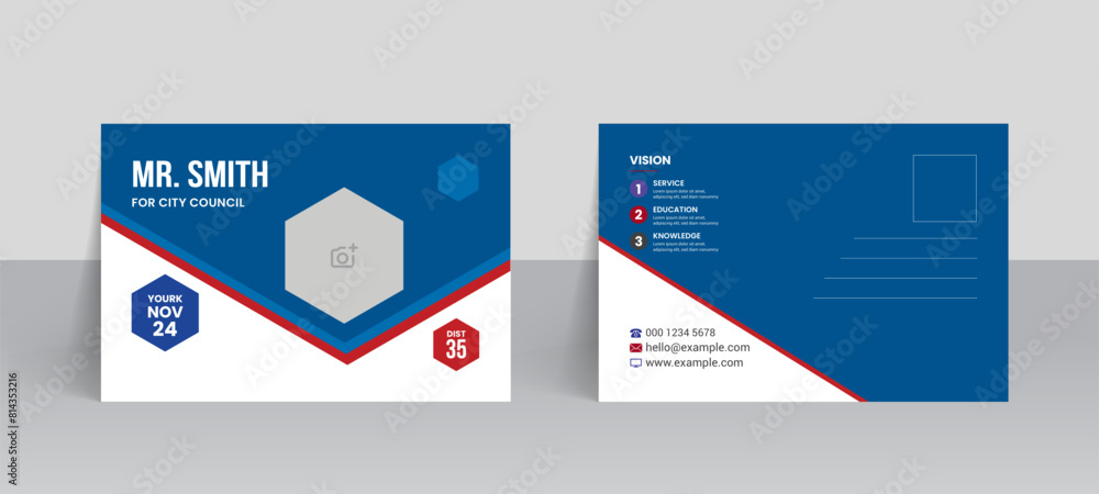 Election postcard template and professional layout design Election postcard template and professional layout design