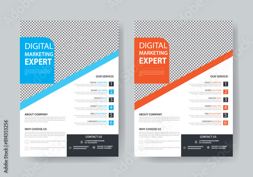 The Flyer Template is made in Adobe Illustrator format. This Template is best suitable for your Business. You can set images and change text, and color very quickly and easily.