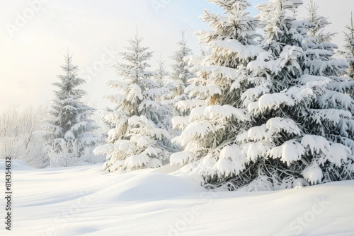 Snow-covered trees with text area © Veniamin Kraskov