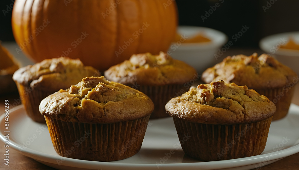 pumpkin muffins on a plate pumpkin muffins on a plate