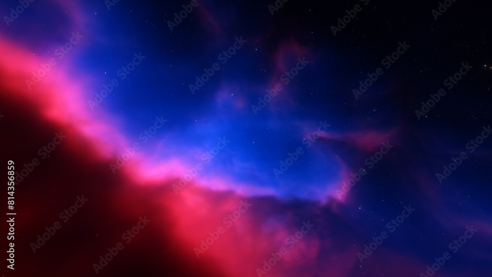 Fototapeta premium Space background. Nice clean colorful nebula with star field. 3D rendering 