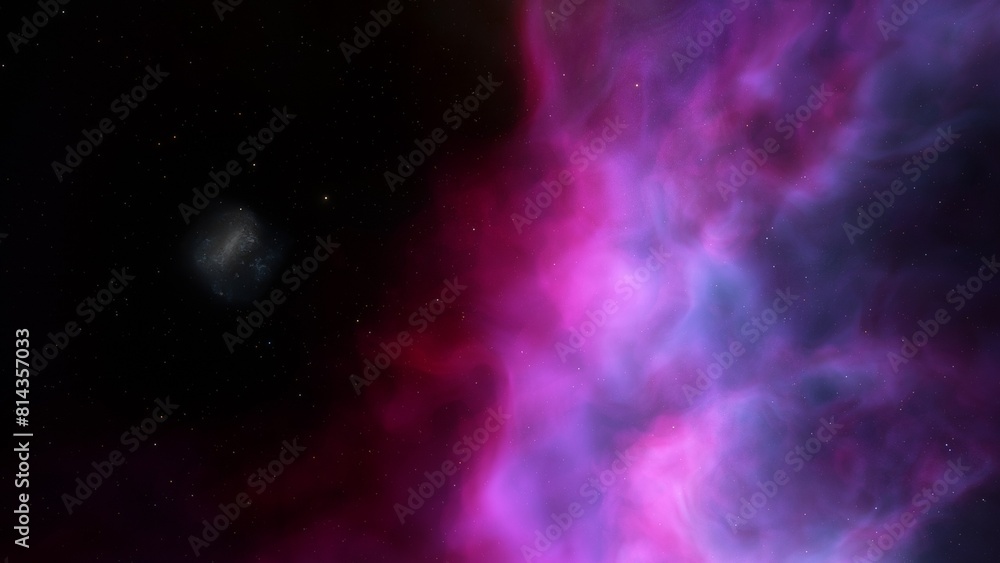 Space background. Nice clean colorful nebula with star field. 3D rendering
