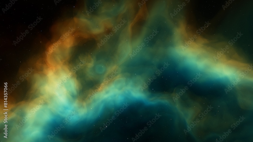 Space background. Nice clean colorful nebula with star field. 3D rendering
