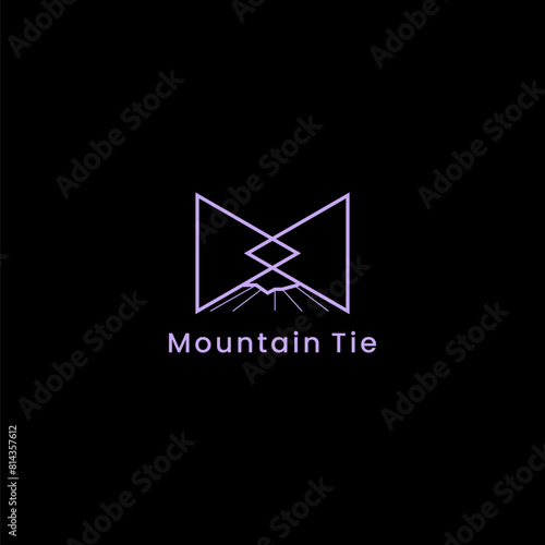 The bow tie logo is in the shape of a mountain. Suitable for fashion and adventure businesses.