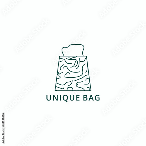 Unique shopping bag logo from stripes. Suitable for online shop businesses and bag manufacturers.