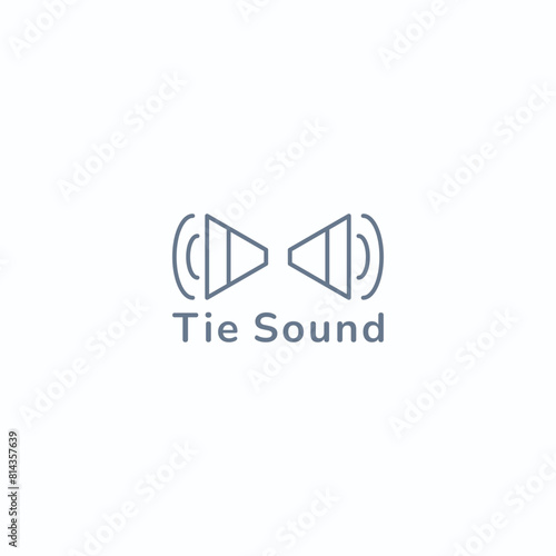 The bow tie logo is in the shape of a speaker. Suitable for fashion and electronics businesses.