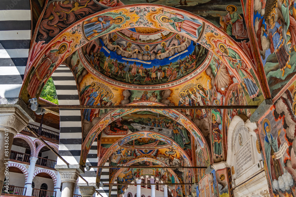 Obraz premium Rila Monastery, the largest Eastern Orthodox monastery in Rila Mountains, Bulgaria
