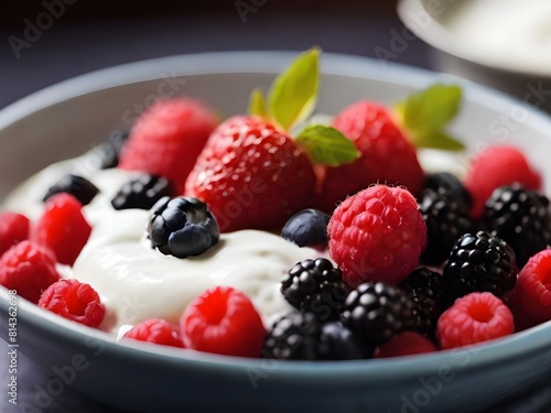 Yogurt berries in a bowl