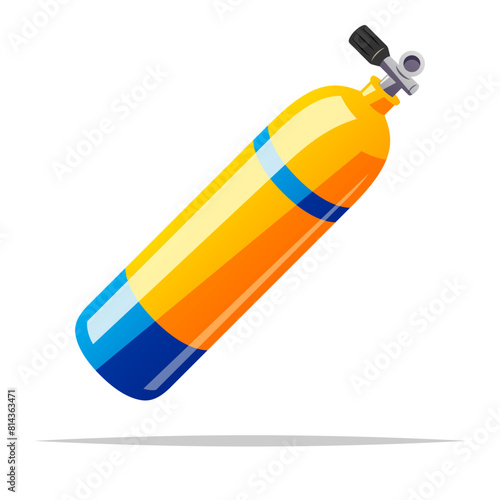 Scuba diving oxygen cylinder tank vector isolated illustration
