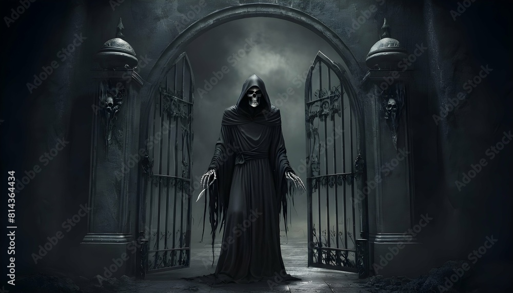 The grim reaper standing at the gates of the under upscaled_3