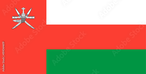 The flag of Oman. Flag icon. Standard color. Vector illustration.	
 photo