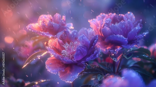 A collection of vibrant pink and purple flowers  set against a backdrop