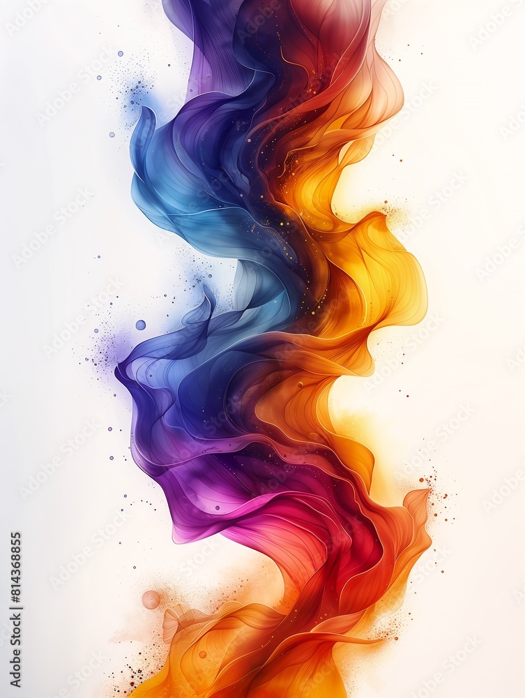 closeup wave smoke fluid colored beakers liquid penned thin color white motes air multicolored bleeding filters