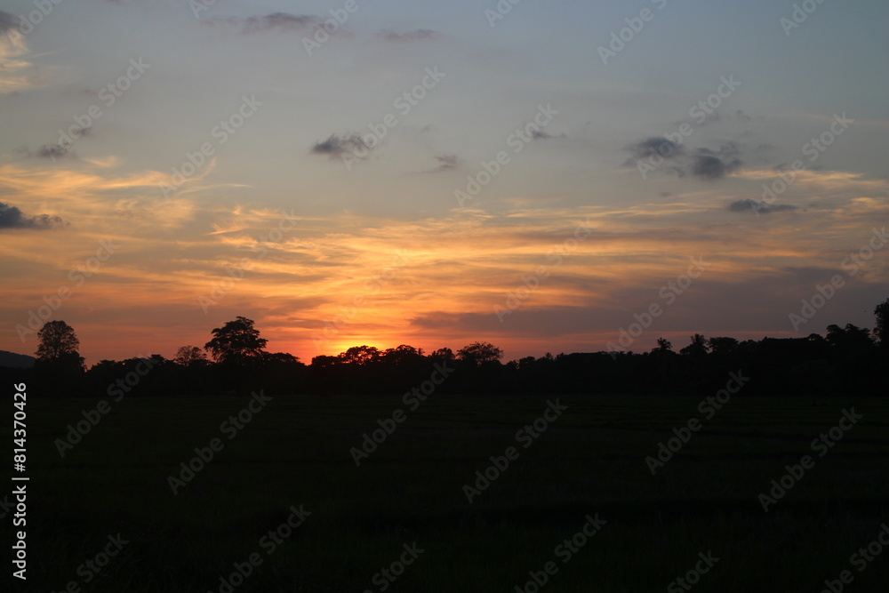 Sunset sky for background or sunrise sky and cloud at morning.