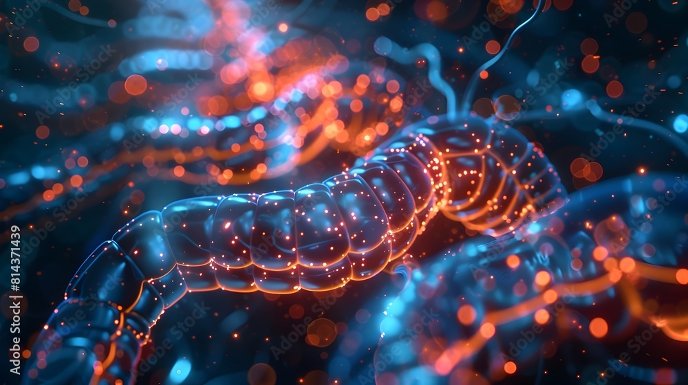Captivating CG Visualization of the Futuristic Digestive Tract's Radiant Inner Workings Captivating CG Visualization of the Futuristic Digestive Tract's Radiant Inner Workings