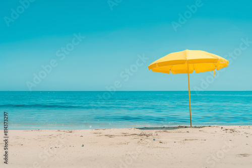 Seaside beach umbrella on a summer day
