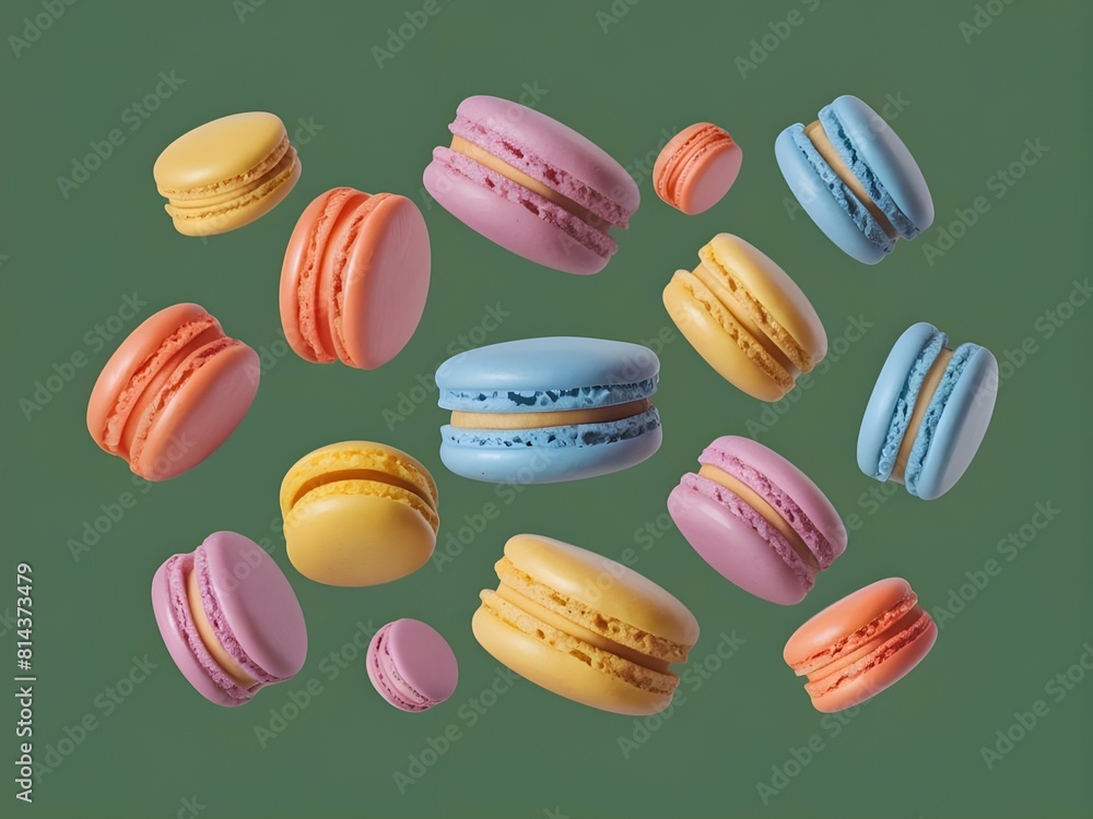 colorful macaroons on a white background colorful macaroons on a white background