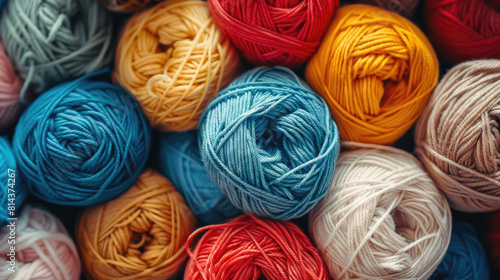 Assorted Wool Yarn Balls in an Attractive Arrangement
