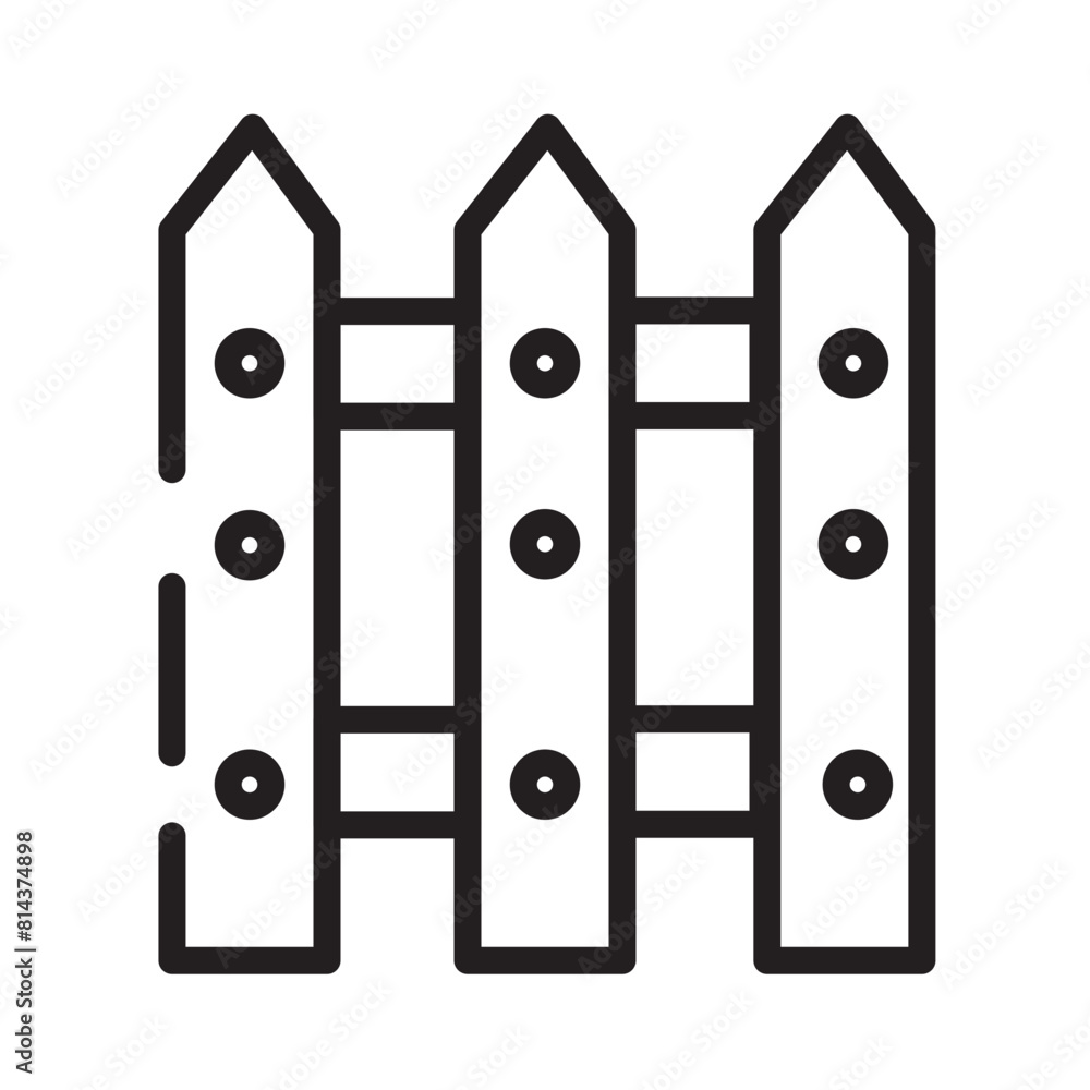 Estate Fence Real Line Icon