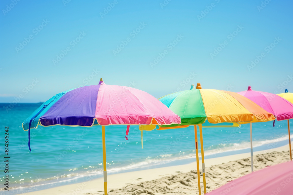 Seaside beach umbrella on a summer day Seaside beach umbrella on a summer day