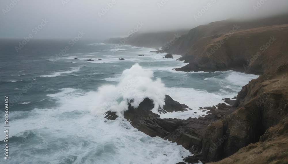 A rugged coastline with crashing waves upscaled_5