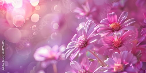 a bunch of pink flowers with a blurry background behind them