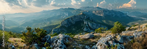 Mountain range Demerdzhi, the Republic of Crimea realistic nature and landscape photo