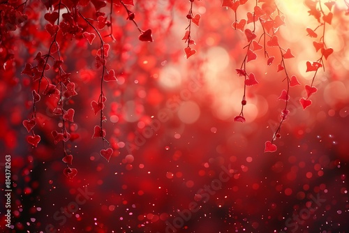 red background hearts hanging landscape beams splash page beauteous sumptuous light oriental solid color photo