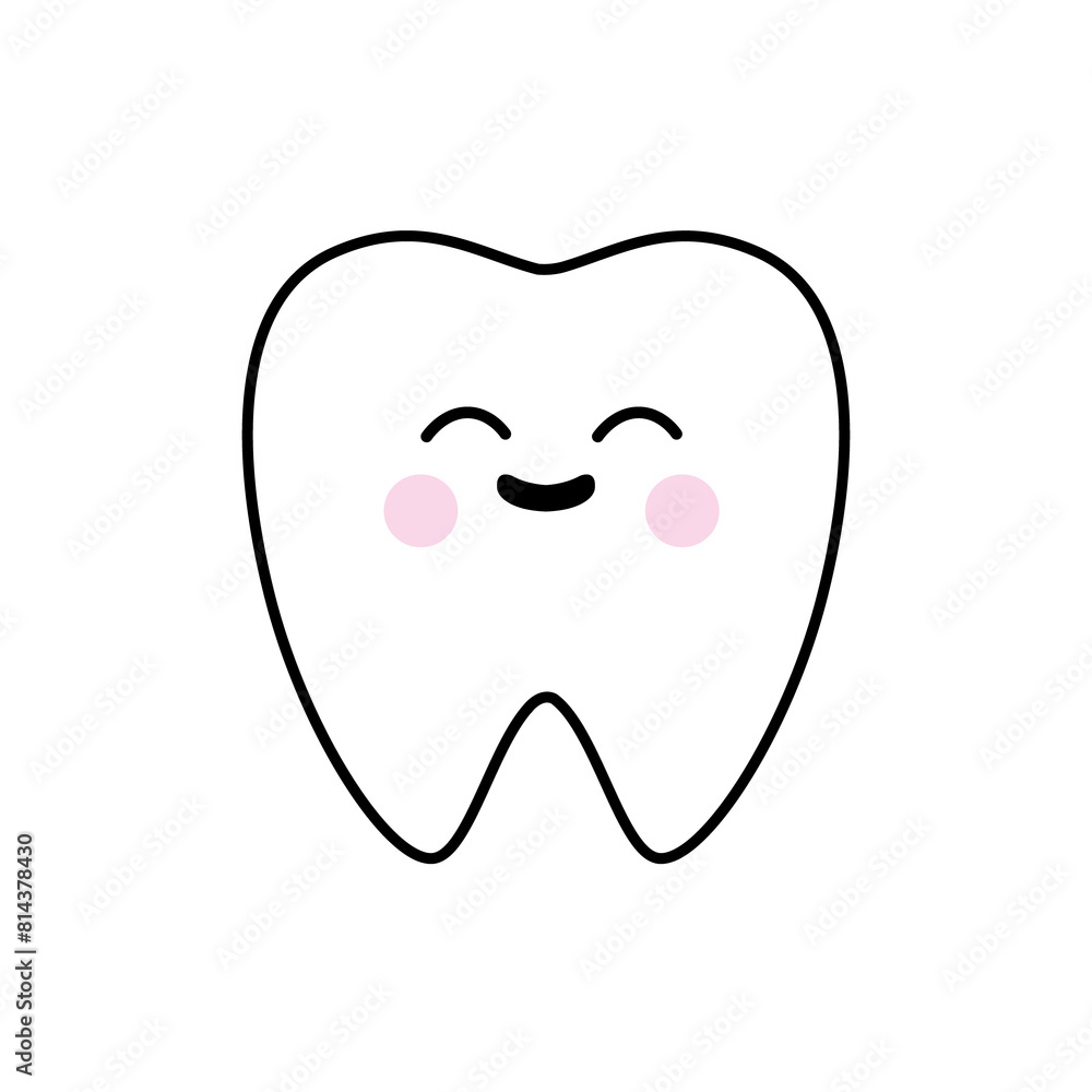 Cute tooth character icon. Cute tooth character icon.