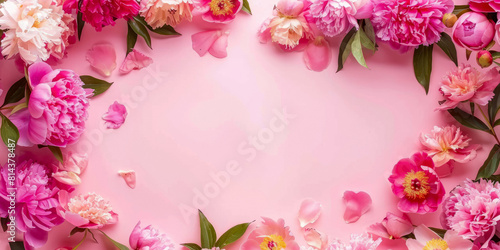 Decorative Rose Buds On A Matte Pink Smooth Background With A Blank Area Created Using Artificial Intelligence