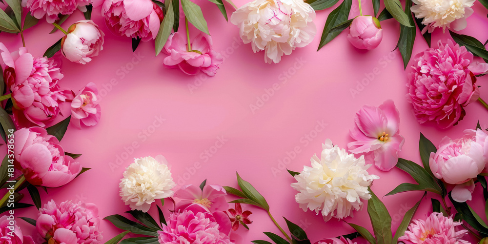 Decorative Rose Buds On A Matte Pink Smooth Background With A Blank Area Created Using Artificial Intelligence Decorative Rose Buds On A Matte Pink Smooth Background With A Blank Area Created Using Artificial Intelligence