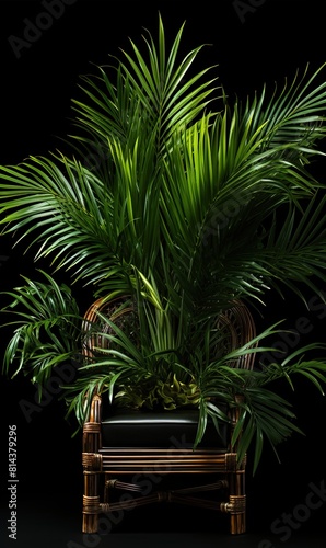 a plant on a chair on transparent background