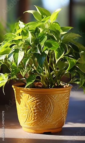 a pot of Golden Pothos plant © Saad