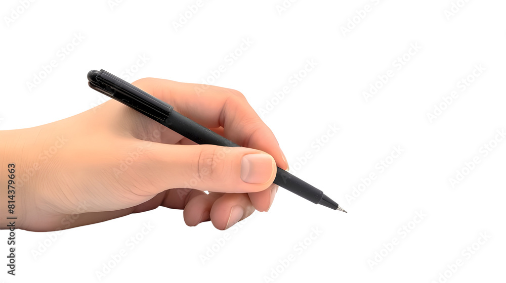 Hand writing with black pen Isolated on transparent background Hand writing with black pen Isolated on transparent background