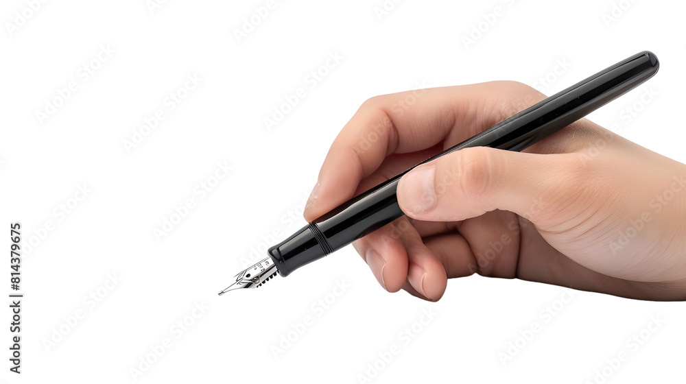 Hand writing with black pen Isolated on transparent background Hand writing with black pen Isolated on transparent background