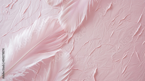 Soft blush pink paper texture with a delicate feather pattern, adding a gentle touch to designs.