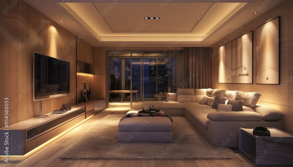 Transformative Elegance: A Modern and Space-Saving Urban Apartment Living Area. Generative AI Transformative Elegance: A Modern and Space-Saving Urban Apartment Living Area. Generative AI
