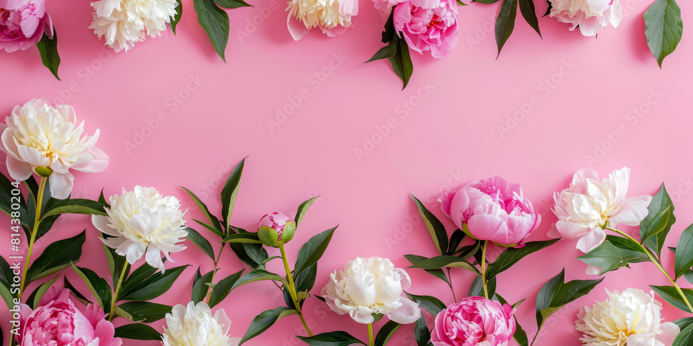 Decorative Rose Buds On A Matte Pink Smooth Background With A Blank Area Created Using Artificial Intelligence Decorative Rose Buds On A Matte Pink Smooth Background With A Blank Area Created Using Artificial Intelligence