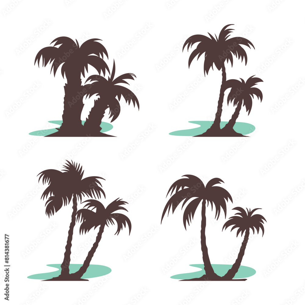 Palm tree silhouette, Tropical tree
