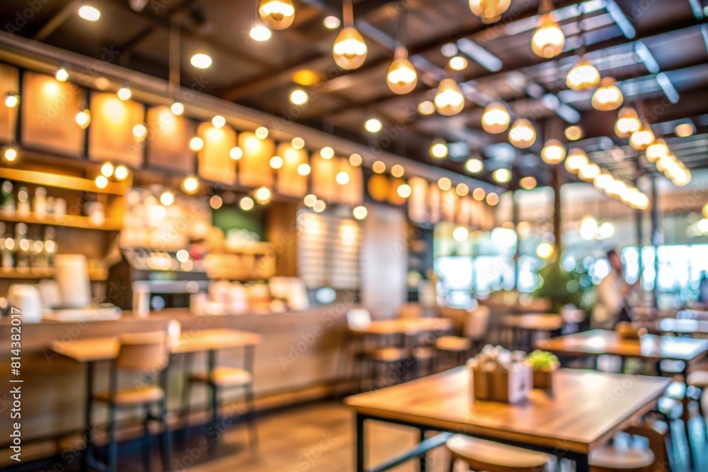 Blur coffee shop or cafe restaurant with abstract bokeh light background.display Blur coffee shop or cafe restaurant with abstract bokeh light background.display
