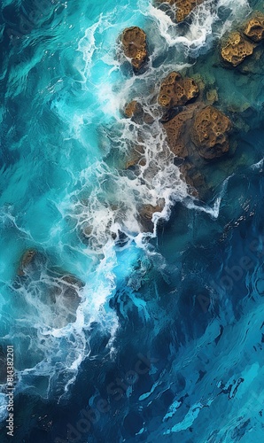 Aerial majestic natural sea background 