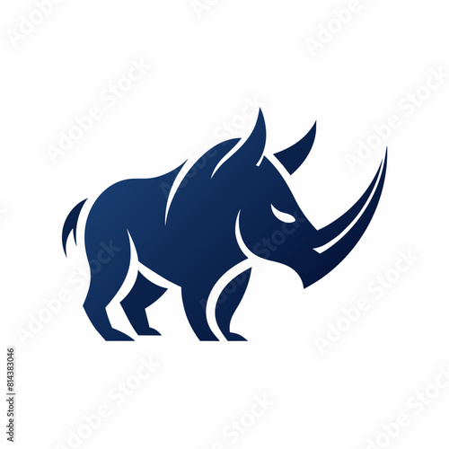 Minimalist Rhino Logo Vector Art Illustration