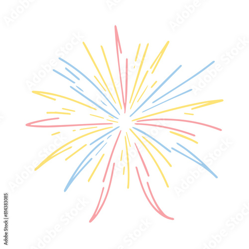fire work line color icon vector design illustration for logo uses