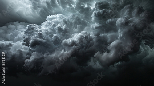 Storm cloud, darkening gray transitioning into a turbulent black photo