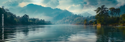 Mountain River i Chiang Rai-provinsen, Thailand realistic nature and landscape #814384824